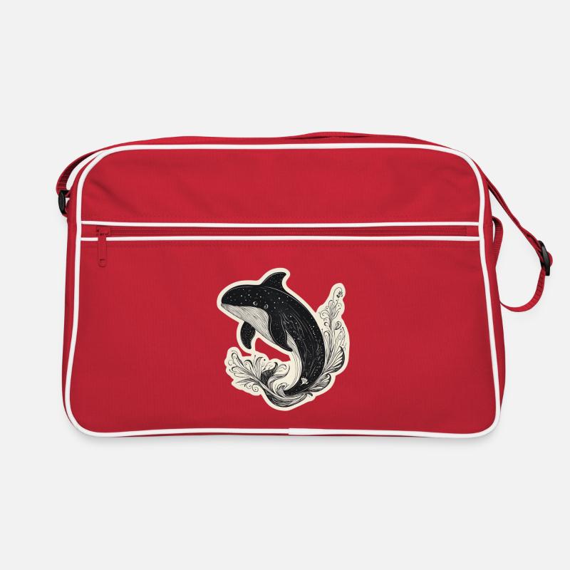 Wal - Retro Tasche - Rot/Weiß