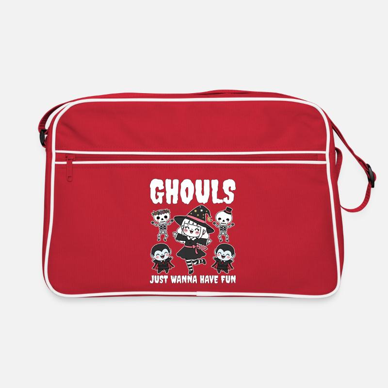 LES GOULES VEULENT JUSTE S’AMUSER - SORCIÈRE HALLOWEEN - Sac Retro - rouge/blanc