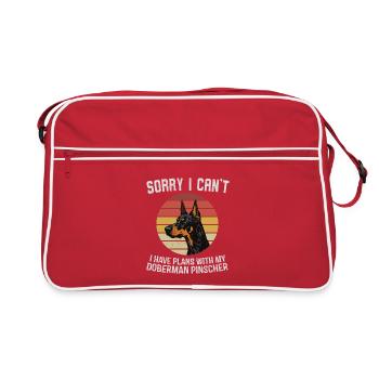 Doberman Pinscher Humor T-Shirt - Retro Bag - red/white - Front