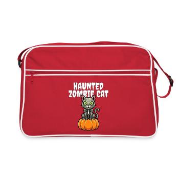 HAUNTED_ZOMBIE_CAT - Sac Retro - rouge/blanc - Devant