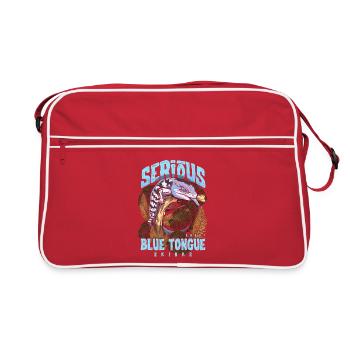 Ernsthaft über Blauzungenskinke Reptilienhalter - Retro Tasche - Rot/Weiß - Vorne