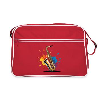 Expressionist saxophone art print - Retro Bag - red/white - Front