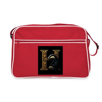 H – Magic Ornament with Badger - Retro Bag - red/white - Front