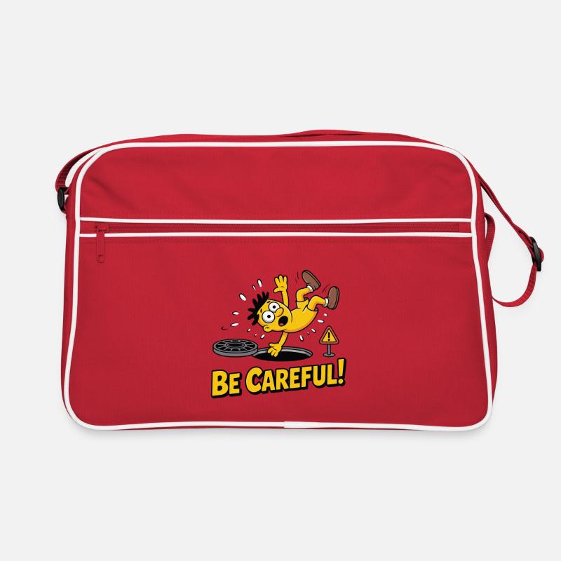 Animated Warning Character Be Careful Design Retro Bag