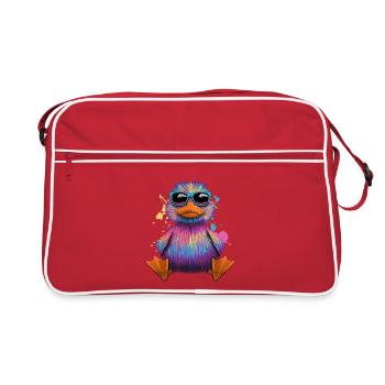 Canard en caoutchouc Étang à canards Canard coloré - Sac Retro - rouge/blanc - Devant