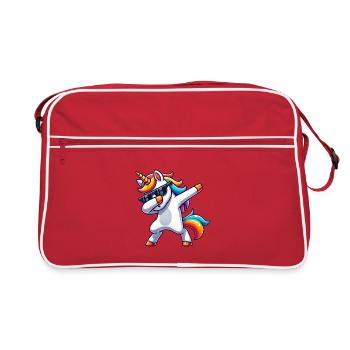 Dab Licorne Dabbing Licornes Fille Licorne - Sac Retro - rouge/blanc - Devant