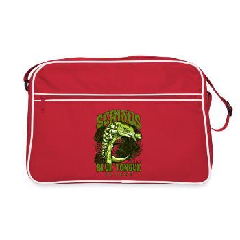 Gardien de reptiles sérieux au sujet des scinques à langue bleue - Sac Retro - rouge/blanc - Devant
