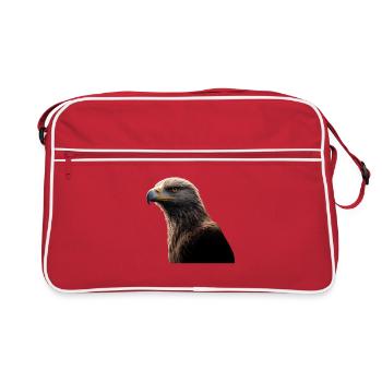 Adler Weißkopfseeadler Steinadler Seeadler Eagle - Retro Tasche - Rot/Weiß - Vorne