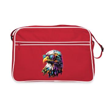 Adler Weißkopfseeadler Steinadler Seeadler Eagle - Retro Tasche - Rot/Weiß - Vorne
