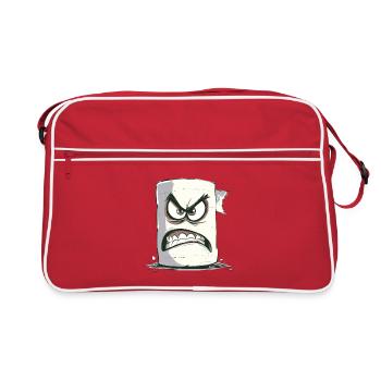 Papier toilette en colère avec visage - Sac Retro - rouge/blanc - Devant