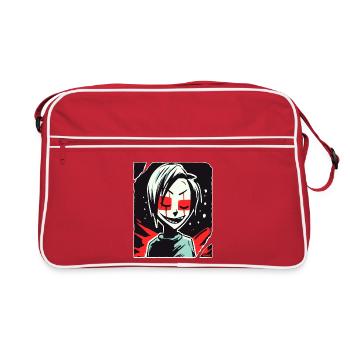 Art Toile Humanoïde Sombre - Sac Retro - rouge/blanc - Devant