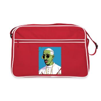 Creepy zombie dad with sunglasses - Retro Bag - red/white - Front