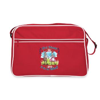Mei Dirndl is in da Wäsch - Dirndl Ersatz, Tracht - Sac Retro - rouge/blanc - Devant