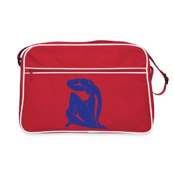 Blue Nude Art Impressionism Matisse Fauvism - Retro Bag - red/white - Front