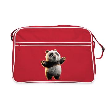 Panda Ours Pandas Géants Panda Géant Mignon Panda Ours Panda - Sac Retro - rouge/blanc - Devant