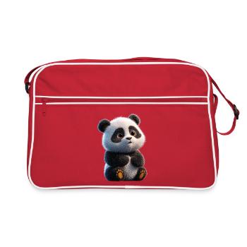Panda Ours Pandas Géants Panda Géant Mignon Panda Ours Panda - Sac Retro - rouge/blanc - Devant