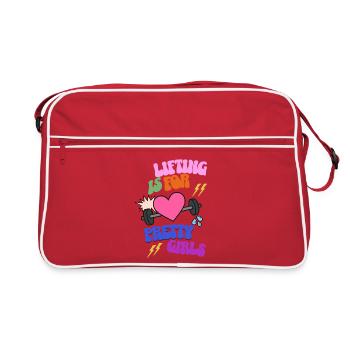 Lifting is for pretty girls - Retro Bag - red/white - Front