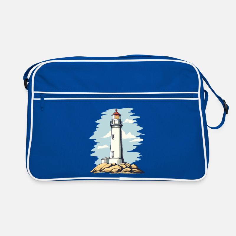 Lighthouse on the rock coastal motif Retro Bag