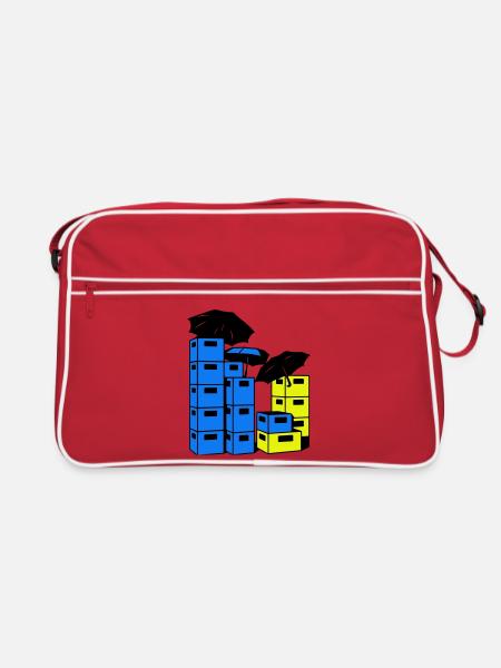 Art de la caisse de bière - Sac Retro - rouge/blanc - Devant