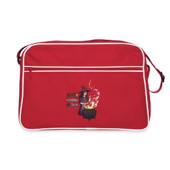 Magical witch casting spells - Retro Bag - red/white - Front