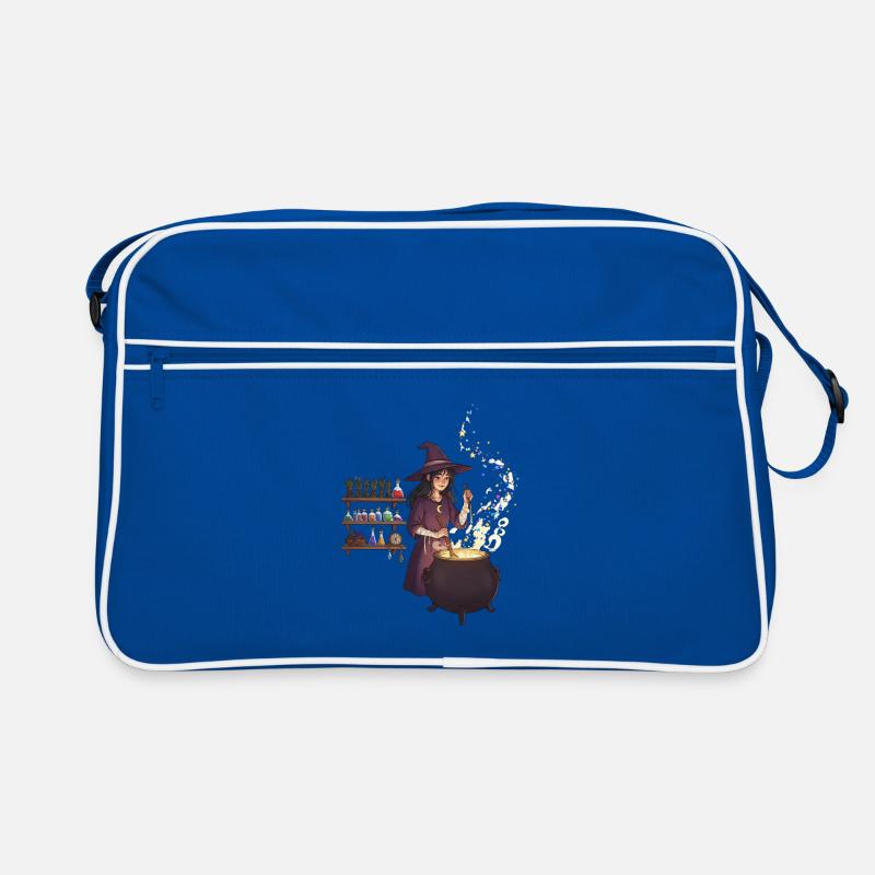 Magical witch casting spells Retro Bag