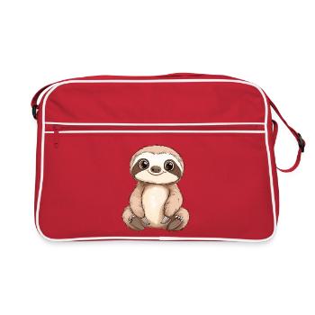 Motif de paresseux mignon pour les fans de la nature - Sac Retro - rouge/blanc - Devant