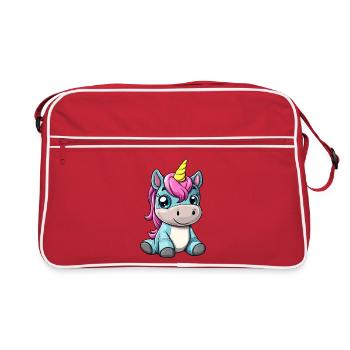 Cute baby unicorn character - Retro Bag - red/white - Front