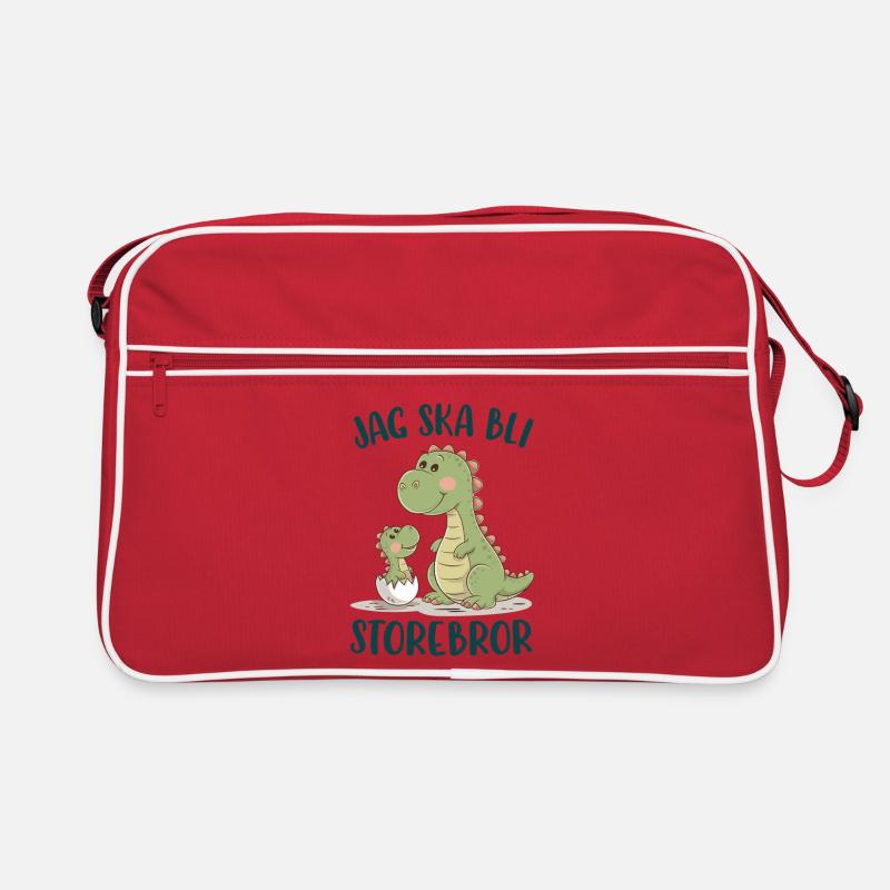 Großer Bruder, ich werde ein großer Bruder - Dinosaurier Retro Tasche