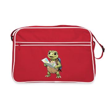 Adventure trend turtle trip - Retro Bag - red/white - Front