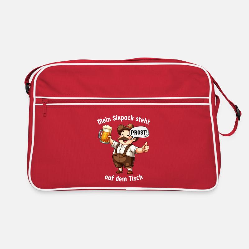 My six-pack is on the table Bavarian saying Retro Bag