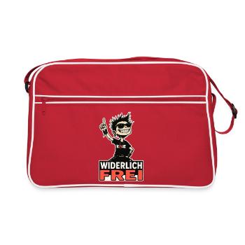 Rebellious punk is disgustingly free - Retro Bag - red/white - Front