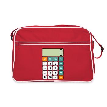 Calculatrice numérique minimaliste avec motif de jour numérique - Sac Retro - rouge/blanc - Devant