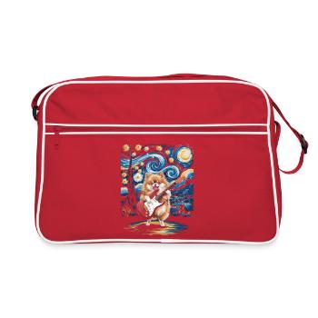 Poméranien de la nuit étoilée - Sac Retro - rouge/blanc - Devant