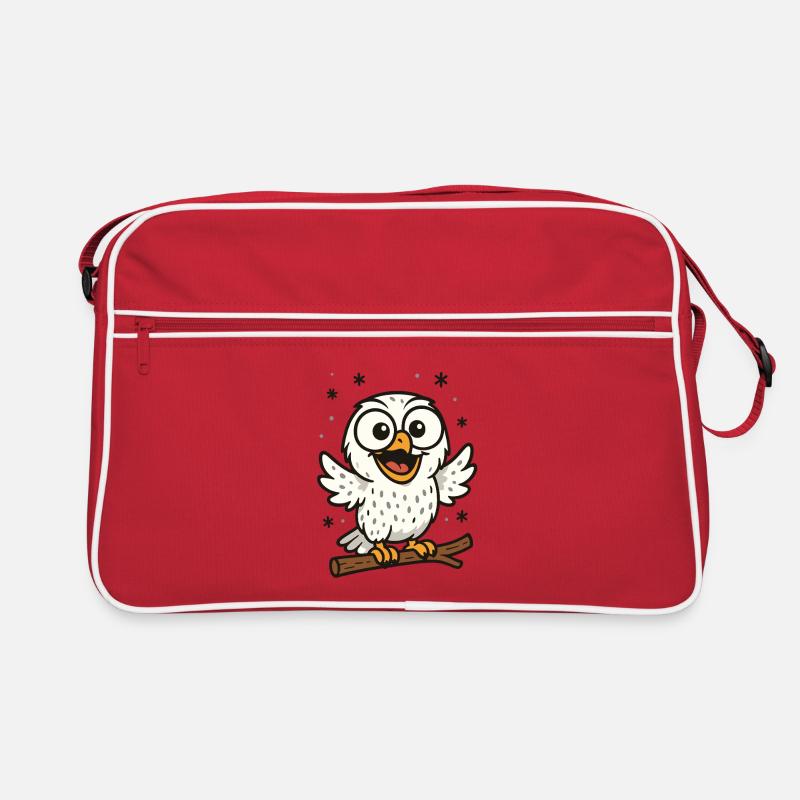 Verspielter Eulenkumpel Retro Tasche