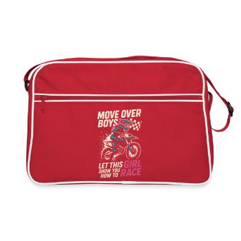 Move Over Boys - This girl shows you how to - Retro Bag - red/white - Front