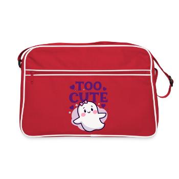 Too Cute Ghost - Cute Ghost Saying - Retro Bag - red/white - Front