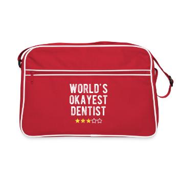 Le dentiste le plus acceptable du monde Zahnarzt Humour - Sac Retro - rouge/blanc - Devant