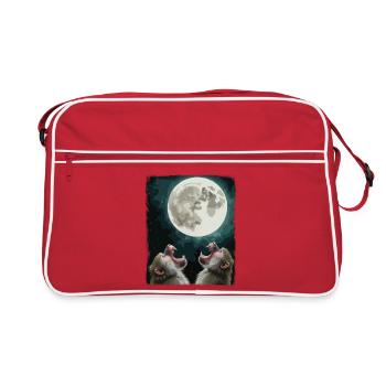 Lune et ciel nocturne des babouins - Sac Retro - rouge/blanc - Devant