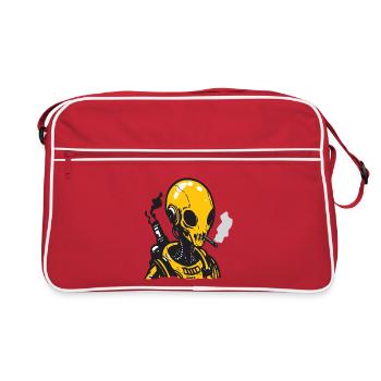 Conception futuriste de crâne d’astronaute - Sac Retro - rouge/blanc - Devant