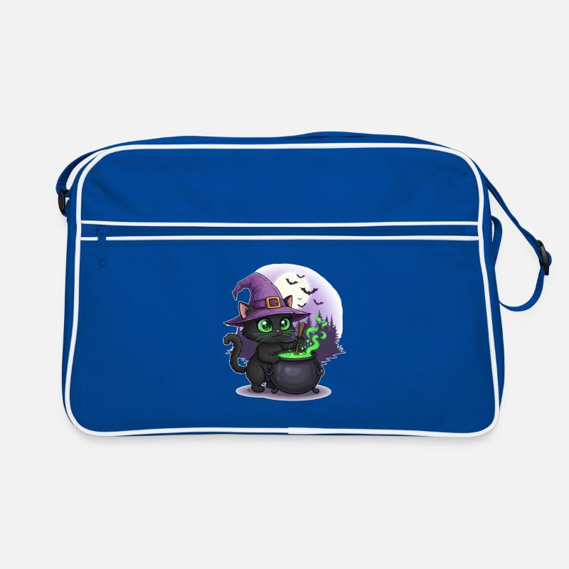 Magical cat spell in the full moonlight Retro Bag