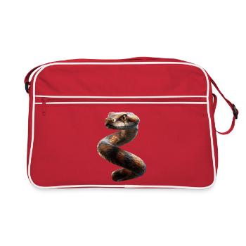 serpent, python, cobra, serpent à sonnettes, serpents - Sac Retro - rouge/blanc - Devant