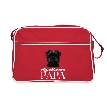 Photo de chien avec un look rapide de schnauzer - Sac Retro - rouge/blanc - Devant