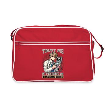 Échographiste Faites-moi confiance pour mes procédures Échographie - Sac Retro - rouge/blanc - Devant