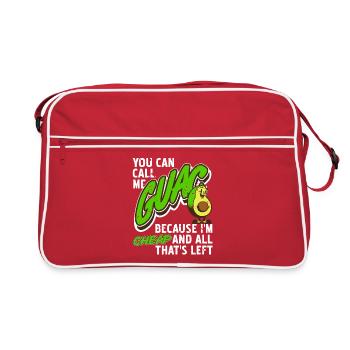 Appelez-moi Guac Drôle Avocat Pas Cher Meme - Sac Retro - rouge/blanc - Devant