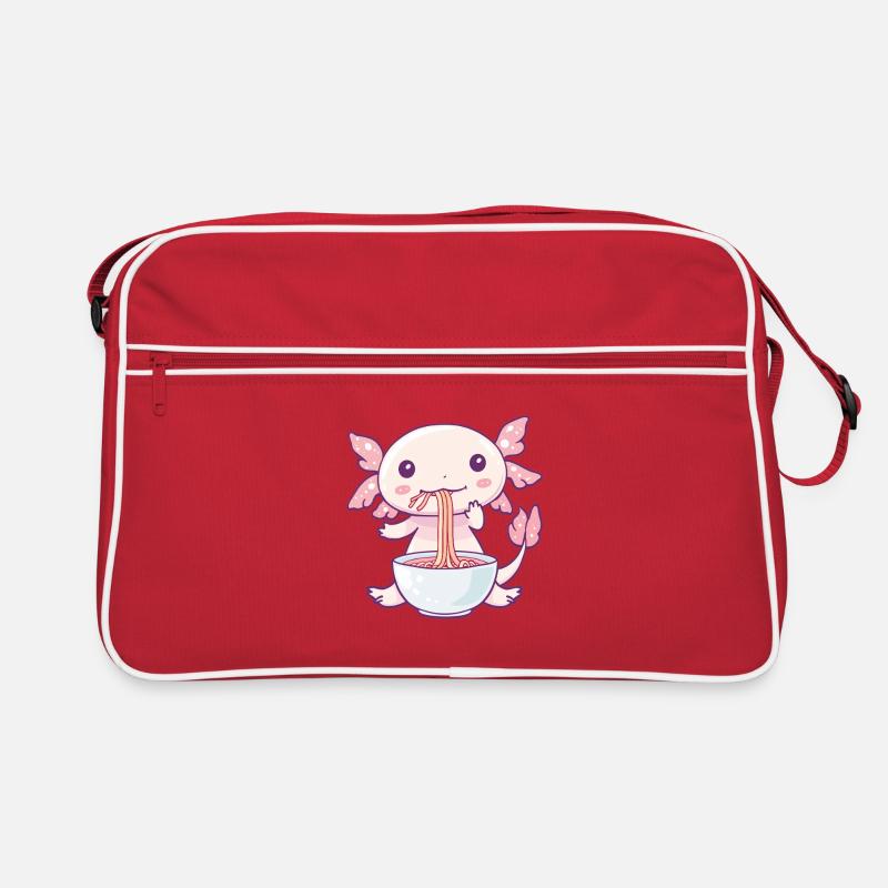 Mignon axolotl avec nouilles Sac Retro
