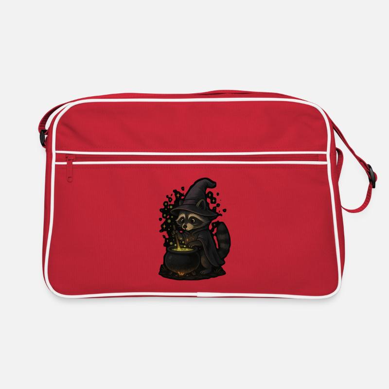 Magic raccoon as a witch with magic potion Retro Bag