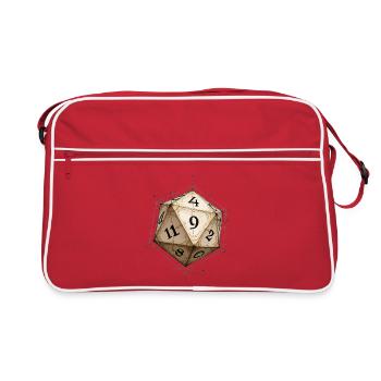 D11 Cube – Blueprint Cartoon Design - Retro Bag - red/white - Front