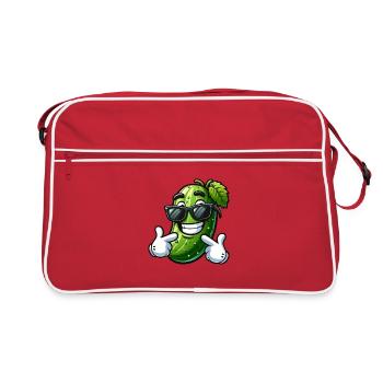 Cool Cucumber Cartoon Sunglasses Summer Fun - Retro Bag - red/white - Front