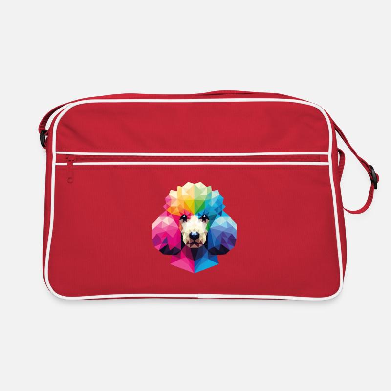 Colorful Geometric Polygonal Style Poodle Retro Bag