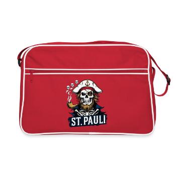 St.Pauli Kiez Hamburg Totenkopf Sankt Pauli - Retro Bag - red/white - Front